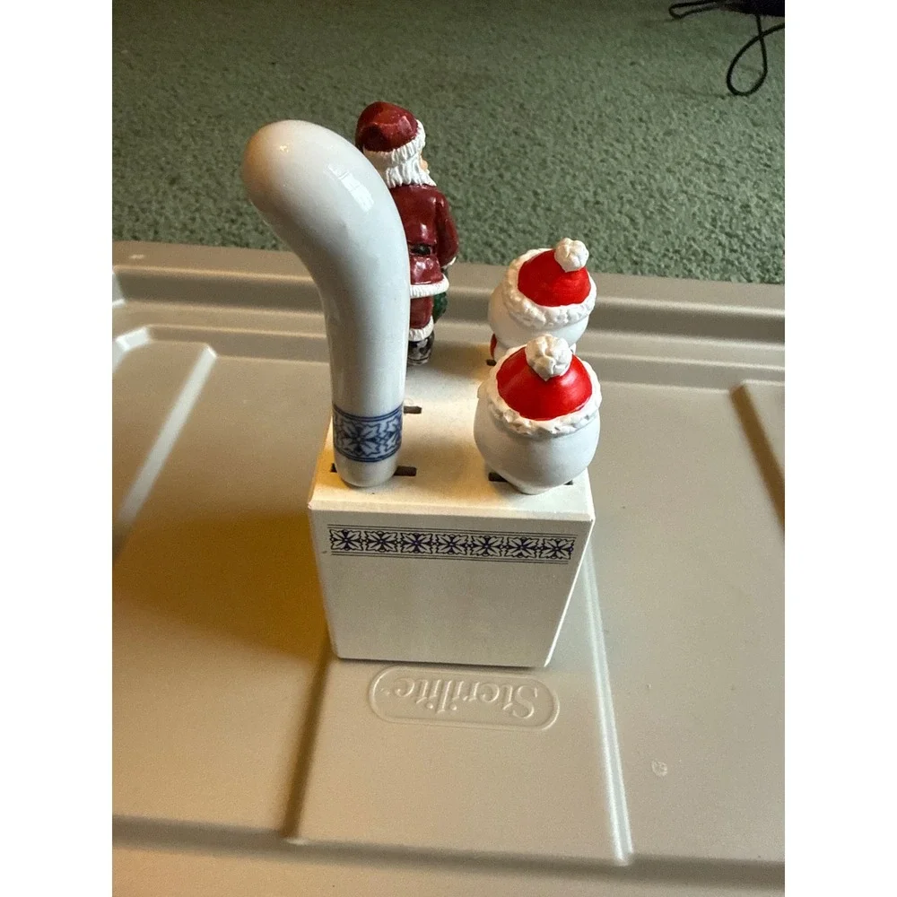 Christmas Knife Block Set Santa Snowman Spreaders‎ Festive Holiday Kitchen Decor